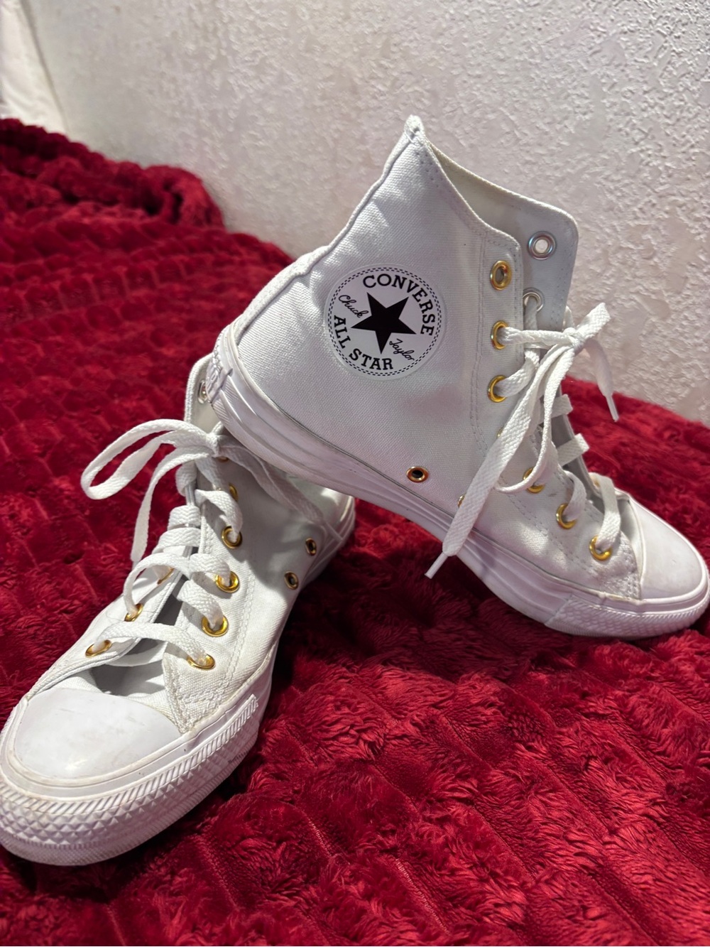 Converse Chuck Taylor All Star White High-Top Women's Sneakers 8 Sunflower